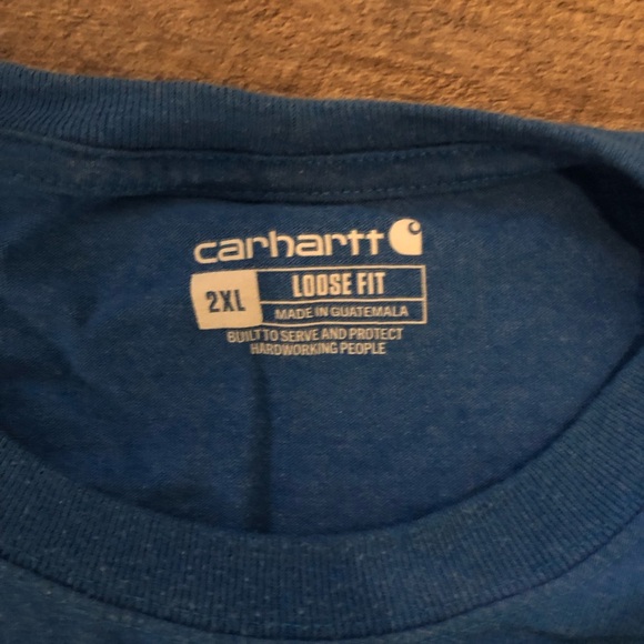 Carhartt Loose Fit XXL Blue Work T-Shirt - Picture 2 of 6